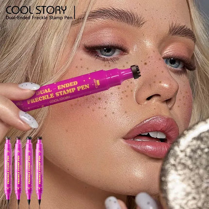 Double-end Freckles Stamp Pen Makeup 3-IN-1 Eyeliner Freckle Seal Waterproof Face Concealer Contour Natural Brown Freckle Makeup