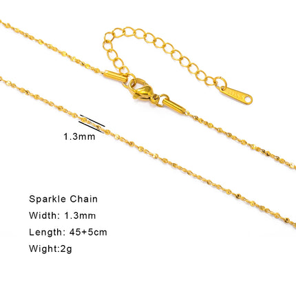 Skyrim Stainless Steel Gold Color Chain Necklace Women Minimalist Cuban Paperclip Twisted Snake Chain Fashion Jewelry Wholesale