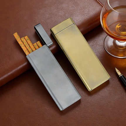 Portable Cigarette Case Metal Cigarette Storage Container for Trave Outdoor Holds 5 Ultra Slim Cigarettes Tobacco Accessories