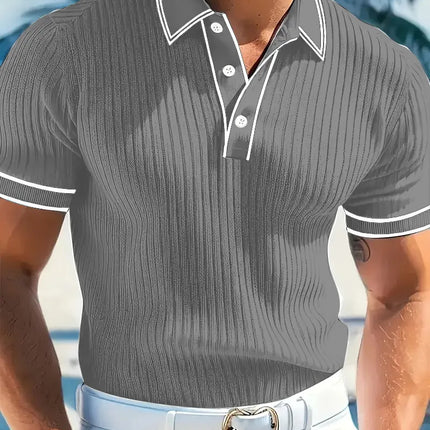 New Men's Polo Short-sleeved Shirt Solid Color For Men Business Casual And Trendy Summer New Men's Short-sleeved Polo Shirt