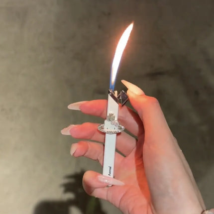 New Butane Gas Lighter Portable Metal Inflatable Lighter Katie Cat Pattern Gas Lighter Cigarette Accessories Small Gifts