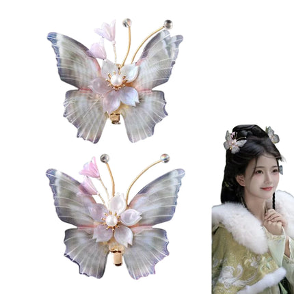 Chinese Style Flower Butterfly Hairclip Hairpin Vintage Hanfu Hair Accessories Retro Dress Headdress Hairpin Hair Jewelry