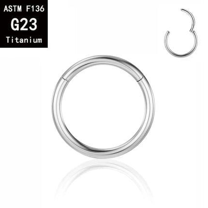 1/10PCS ASTM F136 Titanium Hinged Hoop Nose Rings 20G 18G 16G Septum Ring Wholesale Body Piercing Jewelry Cartilage Rook Earring