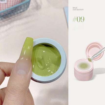 12 Colors Nail Polish Patting Glue Pink Color Nail Art Air Cushion Glue High Saturation Gypsum Painting Glue for DIY Home Salon