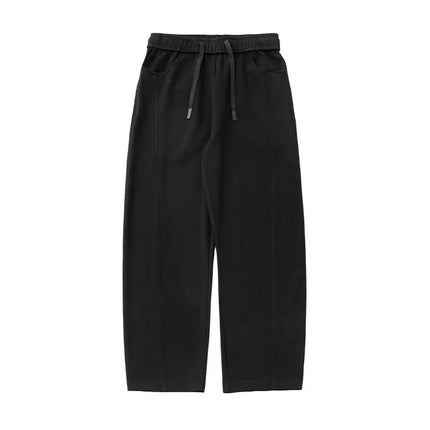 Split-seam Textured Casual Pants for Men Oversized Curved-leg Trousers Draping Relaxed Fit American-Style Athletic Sweatpants