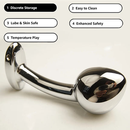 Metal Curved Butt Anal Plug Dildo Sex Toys, Anus Ass Butt Trainer, Analplug Buttplug Butt Plug, G-spot Prostate Massage