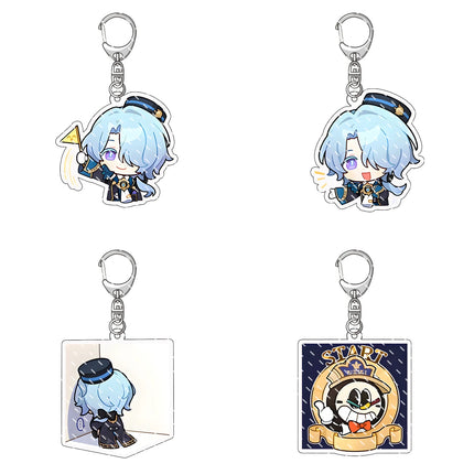 Honkai: Star Rail Anime Figure Acrylic Keychain Dan Heng Feixiao Firefly Model Plate 4pc/set Keyring Game Fans Gift