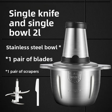 2L Electric Meat Grinder Food Chopper stainless-steel blades  Small Food Processor Removable Dicer 2 Speeds Meat Mincer