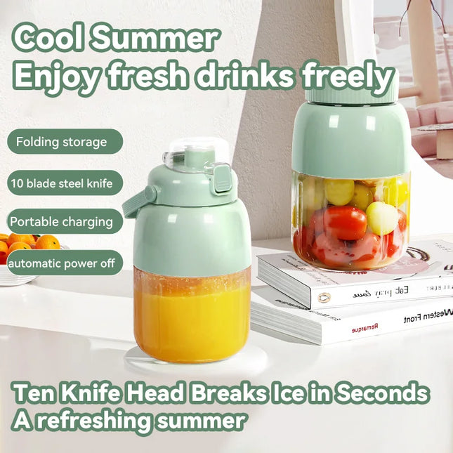Portable Fruit Juicer Cup Multifunction Electric Travel Blender Large Capacity Ice Crusher Smoothie Maker for Travel