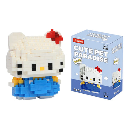 99 style SANRIO Hello Kitty Building Blocks Cartoon Figures Kuromi Bricks My Melody Children's Assembly Toys Cinnamoroll Gift
