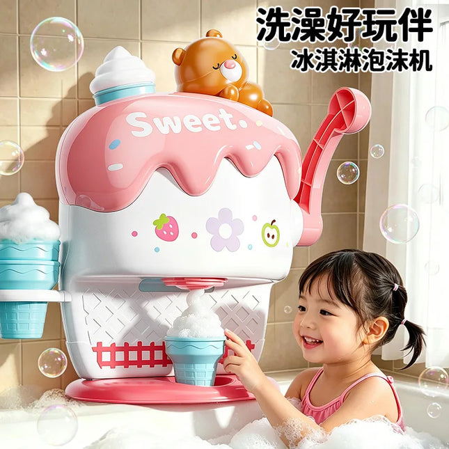 Kids DIY Foam Ice Cream Bath Machine, Water Play Gift Toy