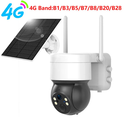 Tuya SmartLife WiFi/4G Sim Card 3MP WiFi Battery Solar Motion Tracking Human Detect Color Night Vision Outdoor PTZ CCTV Camera