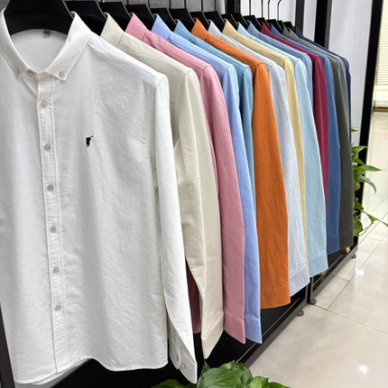 100% Cotton Corduroy Shirt - Green Long Sleeve M-4XL - Spring Autumn Slim Fit Candy Color Collection