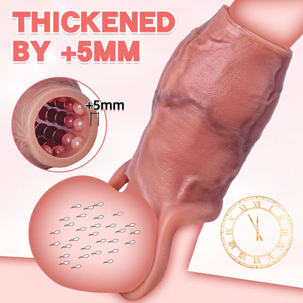 Dick Sleeve Enlargement Lock Sperm Penis Ring Adult Men Sex Toy Enlarged and Thicken Cock Sleeve Soft Silicone Male 18+ Sexy Toy