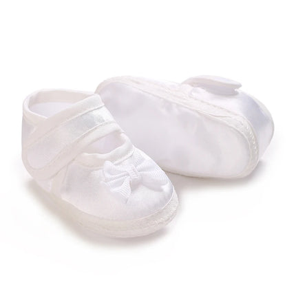 Newborn Baby's First Baptism Shoe: Newborn Boys and Girls' White Baptism Shoes Soft Sole Walking Shoes Multiple Styles-9CM/10CM