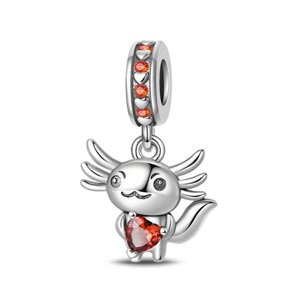 Hot Sale 925 Sterling Silver Sparkling Curled Dragon Charm Fits Bracelet Beautiful Jewelry Accessories Gifts