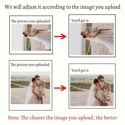 1pc Custom Photo Single Portrait Wooden Jigsaw Puzzle,Ideal Anniversary,Wedding,Birthday,Valentine Gift For Family Friends