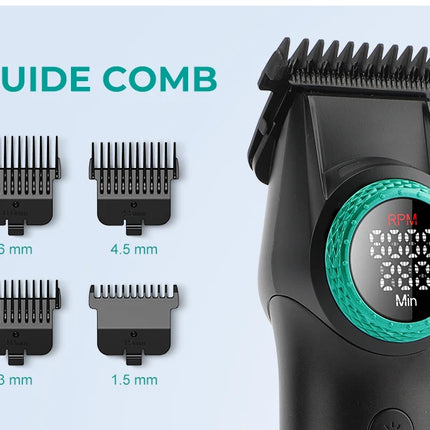 VGR 001 977 New Hair Trimmer Set High-End Men's Hair Clipper Smart Digital Display Electric Trimmer with Engraving and Whitening Functions