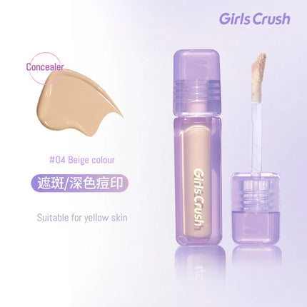 Girlscrush Liquid Concealer  Moisturizing Brightening Conceal Pore Watery Velvet Longlasting Cover Red Streaks Face