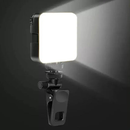 Portable Video Fill Light For Camera Phone Laptop Selfie Adjustable Photography Pocket Fill Light with Clamp Tripod Selfie Stick