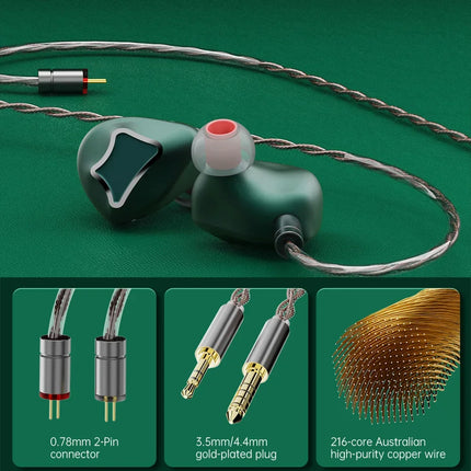 ARTTI R1 HIFI Earphone 2+1 Triple Dynamic Driver In-ear Music Headphone with Detachable 0.78 2pin Connector