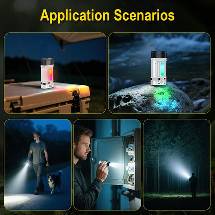 BORUiT U10 LED EDC Flashlight 880LM Super Bright Torch with Magnetic Work Light Use AA or 14500 Battery Camping Pocket Lantern