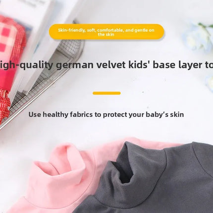 New 2025 Autumn Winter Boys Girls Kids Fashion Solid T-Shirt Tops Children O-Neck Long Sleeve Warm Casual T-Shirts