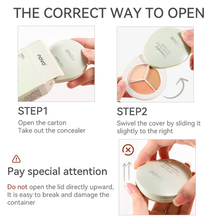 3D Contour Cream & Concealer Palette, Matte Finish, Long-Lasting, Conceal & Brighten Dark Circles, For Blemishes, Acne Marks