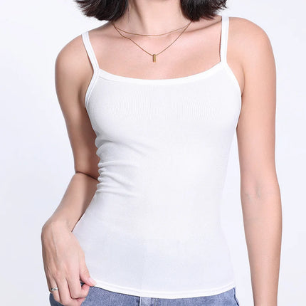3/6 Pcs Ladies' Summer Korean Version Of Suspender Vest With Solid Color Foundation Joker Sexy Suspender Top Slim And Thin Teen