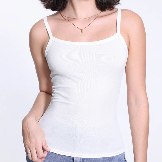 3/6 Pcs Ladies' Summer Korean Version Of Suspender Vest With Solid Color Foundation Joker Sexy Suspender Top Slim And Thin Teen