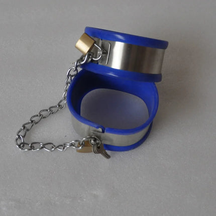 BDSM bondage restraints stainless steel silicone hand ankle cuffs sex toys for couples bed bondage chastity handcuffs