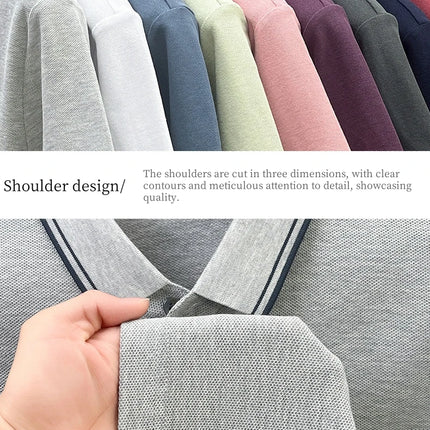100% pure cotton Men's Polo T-shirt New Style Summer Cozy Skin-friendly Luxury high-end Commuting Short Sleeve Custom embroidery