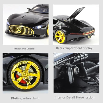 1:32 Mercedes Benz AMG Vision GT Supercar Alloy Diecast Car Model Sound And Light Classic Hobby Collectibles Gifts For Boyfriend