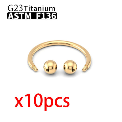 Wholesale G23 Titanium 10PCS Labret Lip Stud Piercing Eyebrow Body Jewelry Nose Ring C rod  For Women Septum Piercing