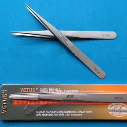 100% VETUS Original Stainless Steel Anti-static Eyelash Tweezers Super Fine Tip High Precision Tweezers Makeup Tool