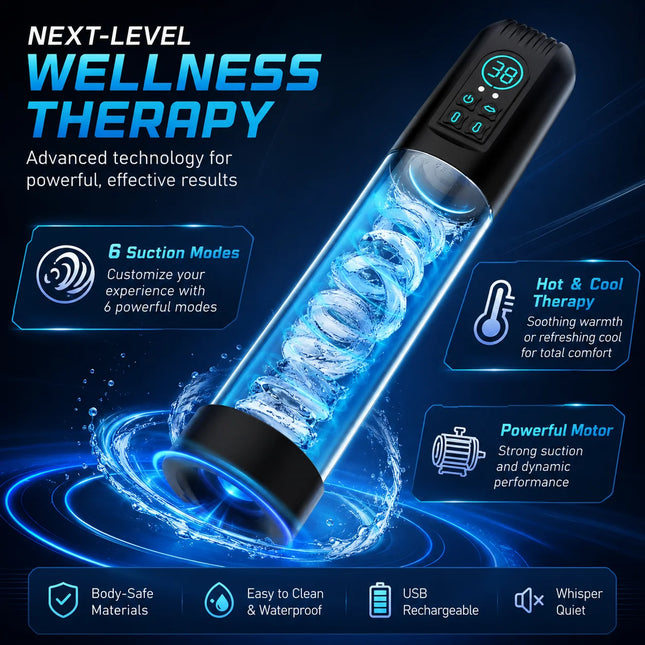 Electric Penis Pump Adult Penis Toy Powerful Suction Male Penis Enlargement Masturbator IPX7 Waterproof Sex Toys for Men