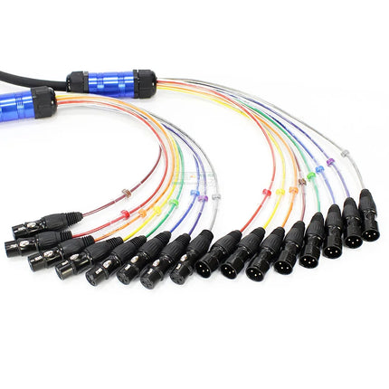 Professional 4/8/12/16/24 Channel XLR Snake Cable, Male to Female, Shielded Audio Extension for Stage Studio Mixer