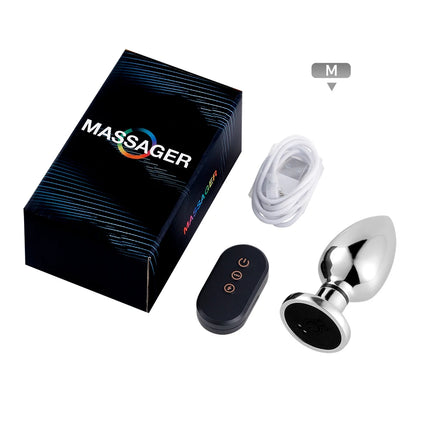 1set, Man and Woman Metal Electric Shock Anal Plug, Vibrating anal plug, butt plug, G-spot masturbation, Passionate party, adult