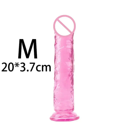 Cheap Women Erotic Anal 5 Colors Big Transparent Dildo Suction Cup Jelly Dick Sex Toys Soft Clitori Vaginal Masturbators Penis