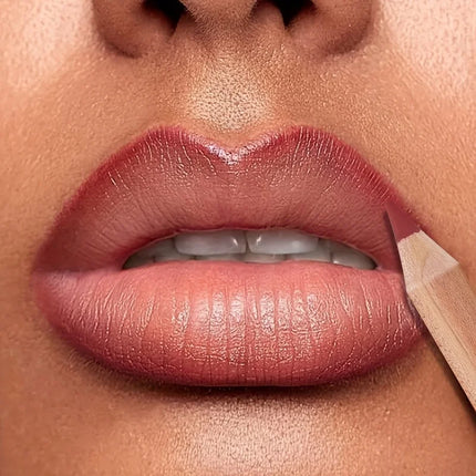 Matte Lip Liner Pencil Nude Shade, Long Lasting Waterproof Smooth Formula for Precise Lip Outline & Soft Glossy Finish