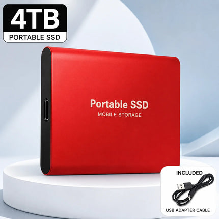1TB External Hard Drive Portable SSD USB 3.1 Type-C Fast Transfer Shockproof for Laptop Mac PC Home Office Use