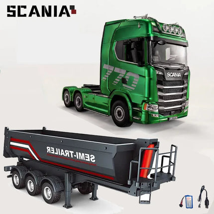 2026 New Huina 1501 1509 Scania 770S Full Scale RC Large Truck Trailer Flat Dump Bucket Model Electric Truck Toy High end Gift