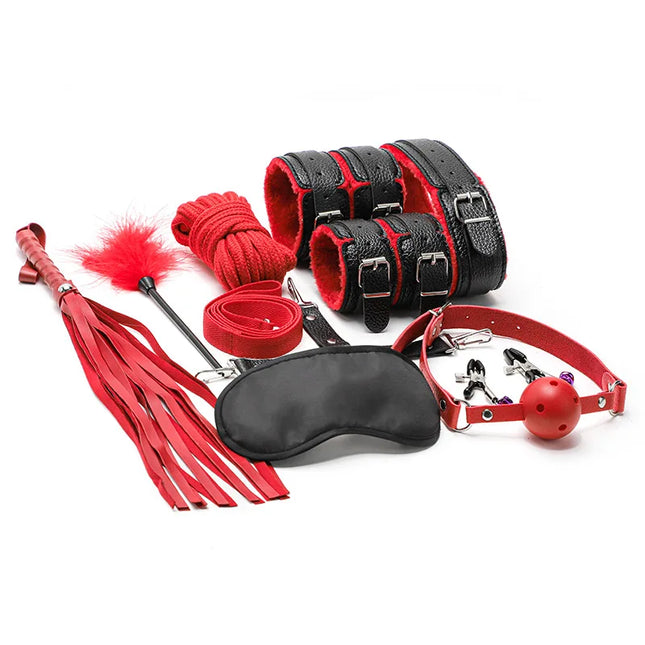 BDSM Bondage Restraint Kit For Couples Erotic Accessories Handcuffs Anal Plug Soft Comfortable Adult Toys