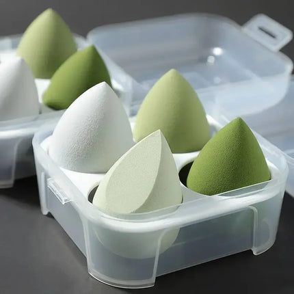 4PCS Ombre Makeup Sponge Set - Latex-Free for Foundation/Concealer, Gradient Color Mixing Egg Sponges Travel Size