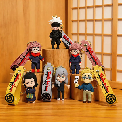 2026 New Fashion Anime Jujutsu Kaisen Gojo Satoru Doll Plush Keychain Backpack Charm Cute Figure Toy Gift For Boys Girls Cosplay