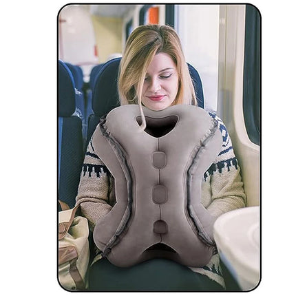 Travel Pillow, Inflatable Neck Pillow Used for Airplanes/Cars/Buses/Trains/Office Napping with Eye Mask/Earplugs