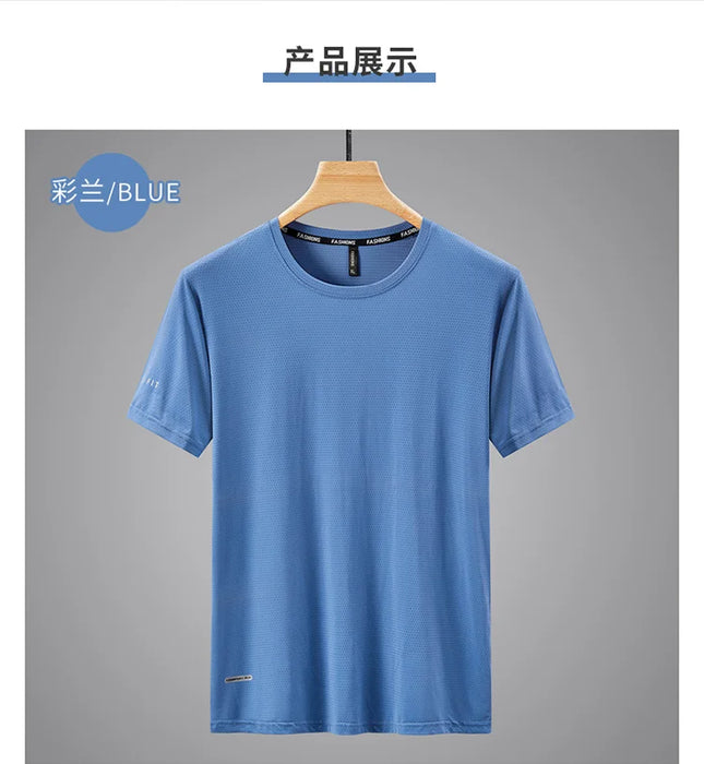 Quick Dry Sport T Shirt Men'S 2026 Short Sleeves Summer Casual White Plus OverSize 6XL 7XL 8XL 9XL Top Tees GYM Tshirt Clothes