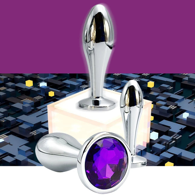 Metal Drop Anal Plug For Women Stainless Steel Three Sizes Jewel Base Butt Plug G-spot Massage Adult Sex Toys Male/Female Gay