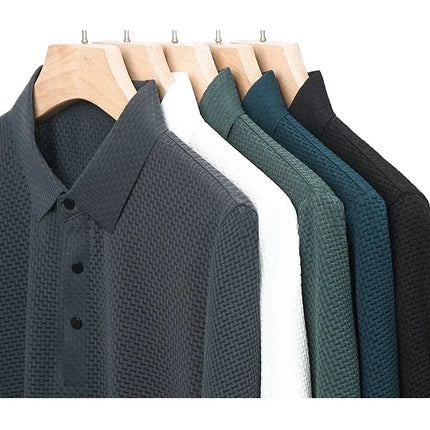 Brand Clothes Summer New Men's Short Sleeve T-shirt Ice Silk Cool and Breathable POLO Shirt Business Casual Sweat-absorbing Top