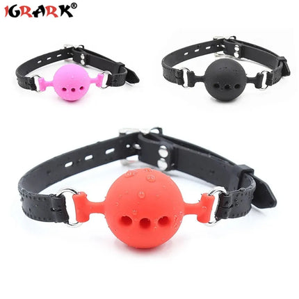 S M L Silicone Open Mouth Gag Ball BDSM Bondage Restraints Breathable Balls Harness Strap Sex Toy for Couples Erotic Accessories